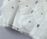 White Embroidery Flower Corset Style Cami Mini Dress-Outfit