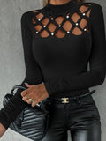Fongt Fashion Leisure Emptiness Beads Women's T-Shirt