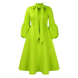 Fongt Women's 2025 New Bubble Sleeve Strap With Large Skirt High-Rise Dress Dress Dress