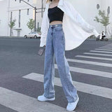 Fongt Jeans Women Fall 2024 Loose Wide-Leg Pants Straight And Long Size-Outfit