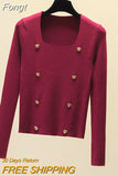 Cropped Sweater Women Clothes Long Sleeve Pullover Knitted Top Autumn Jumpers Korean Fashion Womens Sweaters Jersey