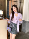 Fongt Xixi 13 Lines 2025 Spring New Korean Version Of The Relaxed Collar Shirt Women's Long Sleeve Top 89201