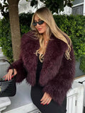 Fongt Women's Winter New Fashion Environmentally Friendly Artificial Fur Short Coat D69135