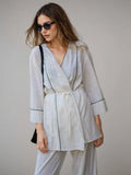 Fongt Women's 2025 Summer Cocksuit Collidered Coat + Casual Pants Set Women's B88853/4