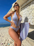 2024 New Bright Two-Piece Set Hollow One-Piece Swimsuit Bikini