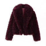 Fongt Women's ZA Autumn And Winter New Fashion With Fur Curly-Haired Fashion Short Coat