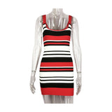 Fongt Women's Sexy Bareback Fashion Striped Babes Sling Bag Ass Skirt Dress