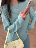 Shirt Mask Long-Sleeved T-Shirt Women's Summer Thin Loose Irregular Fork Bottom Air-Conditioning