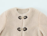 New Spring Buckle Plush Jacket Jacket 5854223-Outfit