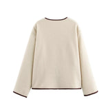 Fongt Women's Fashion Set Edge With Thin Velvet Casual Coat Women's Top B88801