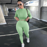 Fongt And Winter New Women's Casual Two-Piece Slim Long Sleeve Sports Suit-Outfit
