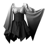 Costume For Womens Trumpet Sleeve Irish Shirt Dress With Corset Traditional Dress Halloween Women Mature Womens Dresses-Outfit