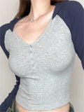 schoolcore crop top with hood and button