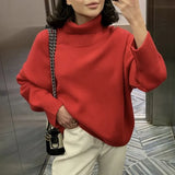 Fongt Selling Solid Women's Knitting Knitting Jacket High-Collar Sweater Loose 066