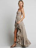 Backless Bohemian Beach Maxi Cotton Dress