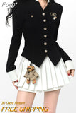 Vintage Two Piece Set Women Japanese Short Blazer Coat+mini Skirt Suit Female Casual Korean Fashion Sexy Kawaii Set