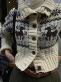Buttoned Retro Printed Cardigan-Outfit