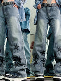 Blue Vintage Boyfriend Jeans with Star