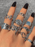 9pcs Vintage Butterfly Flower Angel Ring-Outfit