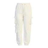 Autumn Multi-Pocket Sweatpants Women Casual High Elastic Waist Drawstring Loose Jogger Pants Plus Size Harajuku