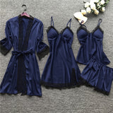 Fongt Woman Sexy Pajamas Four-Piece Korean Set Of Hanging Pajamas Women Homewear With Chest Pajamas Pajamas Pajamas