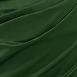 Satin Dress Off Shoulder Ruched Cut out Side Split Anti-Slip Invisible Zipper Midi Dress Women Asymmetrical Sexy