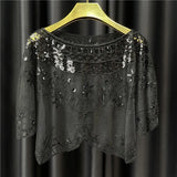 Thin Dress Accessories Shoulder Yarn Pullover Sequined