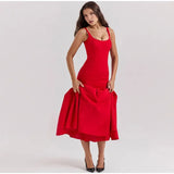 Strappy Pleated Midi Dress-Outfit