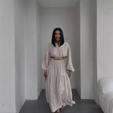 Fongt New With Long-Sleeved Top Folded Open Skirt Suit