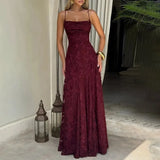 Fongt Vacation Dress Women's New Summer 2025 New Sexy Embroidery Nets Stitched Design Sensing Long