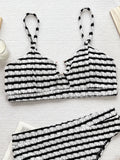 Fongt Single Swimsuit Lady Split Swimsuit Black And White Contrast Sexy Bikini D889W-Outfit