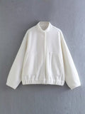 Fongt Autumn And Winter New Women's Casual Multi-Color Loose Wool Jacket Dark Buckle Collar Jacket