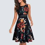 Floral Lace Patchwork Sleeveless Tunic Party