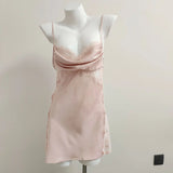 Fongt Sexy Thin Pajamas Women Pure Breeze Summer Women 2025 New Lace Ice Splicing Sling Slinging Skirt