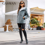New women's jacket spring 2022 short High-Quality Trench coat women windbreaker Hooded Design solid Female Outwear