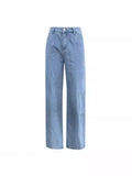 Direct Fashion Loose Wide Leg Jeans Trousers Women-Outfit