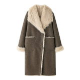Fongt Women's Autumn And Winter New Double-Sided Two Sides Wearing A Long Coat