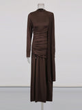 Fongt Temperament Dress Autumn 2025 New Solid Color Trim High-End Design Metal Decorative Dress Women's