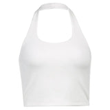 Fongt Girl Sexy U-Neck Knit Neck Type Halter Vest Female Short Slim Back Joker