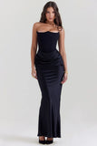 Fongt New Red Thoracic Fish Bone Sexy Body Fishtail Fishtail Dress Long Solid Dress Woman