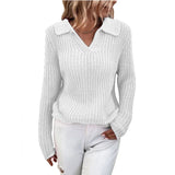 Fongt 2025 New Sweater Collar Collar Knitted Sweater Female
