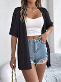 Real Shooting Spring And Summer Hollow Short-Sleeved Knitted Cardigan Holiday Sunscreen Shirt Women's
