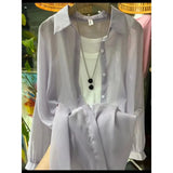 Fongt New Fashion Clothes Beaded Sunscreen Women Loose Lantern Sleeve Shirt Senior