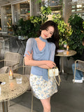 Fongt Xixi 13 Lines 2025 Spring New High Waist Half Skirt A Word Ass Short Skirt 85165