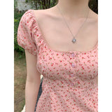 Solid Color Lace Trim Square-Neck Tee-Outfit