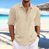 Fongt Men's 2025 Summer New Set-Fashion Teen Fashion Loose Long-Sleeved Home Casual Shirt.