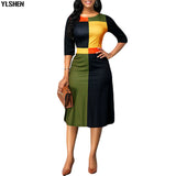 African Print Dresses for Women Dress Dashiki Geometric Patchwork African Clothes Plus Size Retro Africa Bodycon Christmas