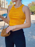 Jacquard Cropped Knit Tank Top-Outfit