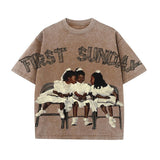 Fongt For Men And Women On The Street Summer Casual Short-Sleeved TST Simdd! Printed Tops