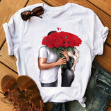 Women Sunflower Girl Printed T